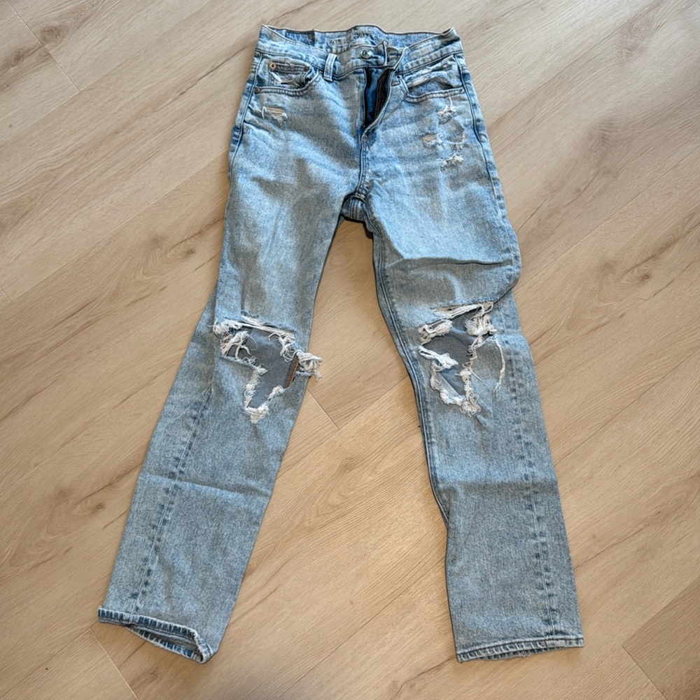 Super high-rise ankle straight jeans